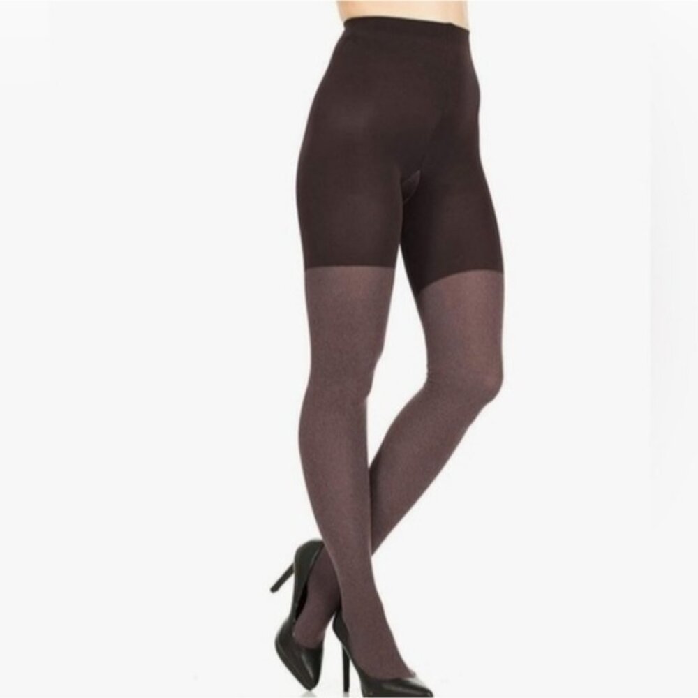 SPANX Heathered Java Center-Stage Shaping Tights Size A/Small New Brown Office